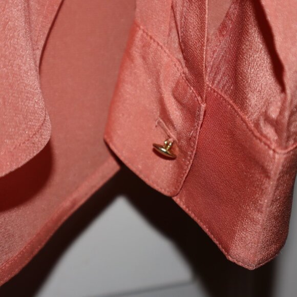 Banana Republic | Peach Silk Blouse, Size S - Picture 5 of 9